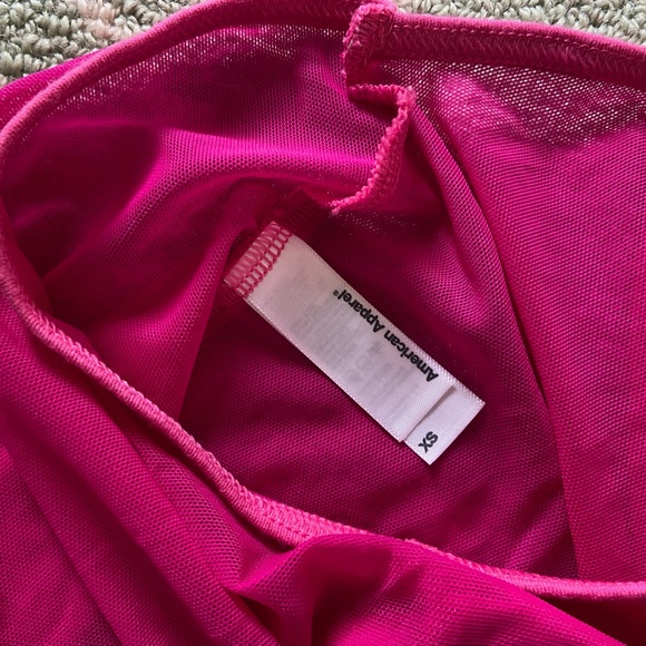 NWOT American Apparel Pink Mesh Body Suit XS - Picture 3 of 3